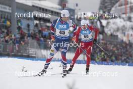 05.01.2017, Oberhof, Germany (GER): Ole Einar Bjoerndalen (NOR), Sergey Bocharnikov (BLR), (l-r) -  IBU world cup biathlon, sprint men, Oberhof (GER). www.nordicfocus.com. © Manzoni/NordicFocus. Every downloaded picture is fee-liable.