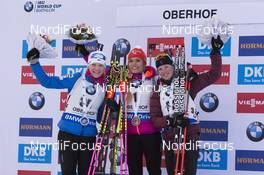 06.01.2017, Oberhof, Germany (GER): Kaisa Makarainen (FIN), Gabriela Koukalova (CZE), Marie Dorin Habert (FRA), +G+ -  IBU world cup biathlon, sprint women, Oberhof (GER). www.nordicfocus.com. © Manzoni/NordicFocus. Every downloaded picture is fee-liable.