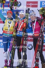 15.01.2017, Ruhpolding, Germany (GER): Gabriela Koukalova (CZE), Kaisa Makarainen (FIN), Marie Dorin Habert (FRA), (l-r) -  IBU world cup biathlon, pursuit women, Ruhpolding (GER). www.nordicfocus.com. © Manzoni/NordicFocus. Every downloaded picture is fee-liable.