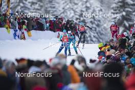 15.01.2017, Ruhpolding, Germany (GER): Anna Kistanova (KAZ), Selina Gasparin (SUI), (l-r) -  IBU world cup biathlon, pursuit women, Ruhpolding (GER). www.nordicfocus.com. © Manzoni/NordicFocus. Every downloaded picture is fee-liable.