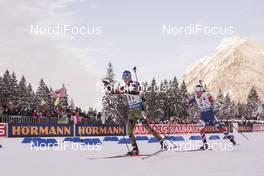 11.01.2017, Ruhpolding, Germany (GER): Simon Schempp (GER), Emil Hegle Svendsen (NOR), (l-r) -  IBU world cup biathlon, relay men, Ruhpolding (GER). www.nordicfocus.com. © Manzoni/NordicFocus. Every downloaded picture is fee-liable.