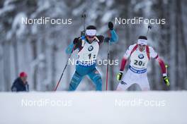 11.01.2017, Ruhpolding, Germany (GER): Jean Guillaume Beatrix (FRA), Grzegorz Guzik (POL), (l-r), (l-r) -  IBU world cup biathlon, relay men, Ruhpolding (GER). www.nordicfocus.com. © Manzoni/NordicFocus. Every downloaded picture is fee-liable.