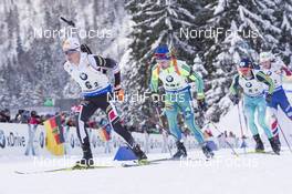 11.01.2017, Ruhpolding, Germany (GER): Felix Leitner (AUT), Jesper Nelin (SWE), Sergey Semenov (UKR), (l-r), (l-r) -  IBU world cup biathlon, relay men, Ruhpolding (GER). www.nordicfocus.com. © Manzoni/NordicFocus. Every downloaded picture is fee-liable.