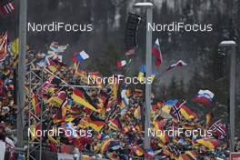 12.01.2017, Ruhpolding, Germany (GER): Event Feature: Fans with flags -  IBU world cup biathlon, relay women, Ruhpolding (GER). www.nordicfocus.com. © Manzoni/NordicFocus. Every downloaded picture is fee-liable.