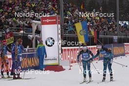 12.01.2017, Ruhpolding, Germany (GER): Celia Aymonier (FRA), Anais Bescond (FRA), (l-r) -  IBU world cup biathlon, relay women, Ruhpolding (GER). www.nordicfocus.com. © Manzoni/NordicFocus. Every downloaded picture is fee-liable.