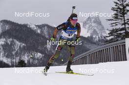 13.01.2017, Ruhpolding, Germany (GER): Matthias Bischl (GER) -  IBU world cup biathlon, sprint men, Ruhpolding (GER). www.nordicfocus.com. © Manzoni/NordicFocus. Every downloaded picture is fee-liable.