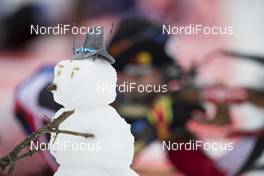 13.01.2017, Ruhpolding, Germany (GER): Event Feature: A snow man at the shooting range -  IBU world cup biathlon, sprint men, Ruhpolding (GER). www.nordicfocus.com. © Manzoni/NordicFocus. Every downloaded picture is fee-liable.