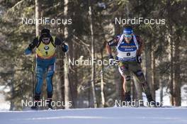 22.01.2017, Antholz, Italy (ITA): Martin Fourcade (FRA), Erik Lesser (GER), (l-r) -  IBU world cup biathlon, mass men, Antholz (ITA). www.nordicfocus.com. © Manzoni/NordicFocus. Every downloaded picture is fee-liable.