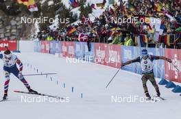 21.01.2017, Antholz, Italy (ITA): Emil Hegle Svendsen (NOR), Simon Schempp (GER), (l-r) -  IBU world cup biathlon, relay men, Antholz (ITA). www.nordicfocus.com. © Manzoni/NordicFocus. Every downloaded picture is fee-liable.