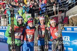 22.01.2017, Antholz, Italy (ITA): Lisa Vittozzi (ITA), Federica Sanfilippo (ITA), Alexia Runggaldier (ITA), Dorothea Wierer (ITA), (l-r) -  IBU world cup biathlon, relay women, Antholz (ITA). www.nordicfocus.com. © Manzoni/NordicFocus. Every downloaded picture is fee-liable.
