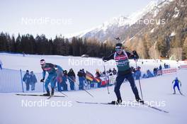 19.01.2017, Antholz, Italy (ITA): Quentin Fillon Maillet (FRA), Jeremy Finello (SUI), (l-r) -  IBU world cup biathlon, training, Antholz (ITA). www.nordicfocus.com. © Manzoni/NordicFocus. Every downloaded picture is fee-liable.