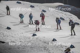 04.03.2017, Pyeong Chang, Korea (KOR): Florian Graf (GER), Dmitro Pidruchny (UKR), Scott Gow (CAN), Vladimir Chepelin (BLR), Michal Krcmar (CZE), Arnd Peiffer (GER), (l-r) -  IBU world cup biathlon, pursuit men, Pyeong Chang (KOR). www.nordicfocus.com. © Manzoni/NordicFocus. Every downloaded picture is fee-liable.