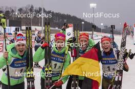 05.03.2017, Pyeong Chang, Korea (KOR): Nadine Horchler (GER), Maren Hammerschmidt (GER), Denise Herrmann (GER), Franziska Hildebrand (GER), (l-r) -  IBU world cup biathlon, relay women, Pyeong Chang (KOR). www.nordicfocus.com. © Manzoni/NordicFocus. Every downloaded picture is fee-liable.