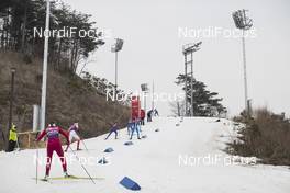 01.03.2017, Pyeong Chang, Korea (KOR): Event Feature: undefined athletes climb to the highest point -  IBU world cup biathlon, training, Pyeong Chang (KOR). www.nordicfocus.com. © Manzoni/NordicFocus. Every downloaded picture is fee-liable.