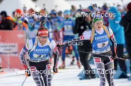 12.03.2017, Kontiolahti, Finland (FIN): Lisa Theresa Hauser(AUT), Simon Eder(AUT) -  IBU world cup biathlon, single mixed relay, Kontiolahti (FIN). www.nordicfocus.com. © Tumashov/NordicFocus. Every downloaded picture is fee-liable.