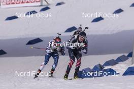 19.03.2017, Oslo, Norway (NOR): Michal Slesingr (CZE), Andrejs Rastorgujevs (LAT), (l-r) -  IBU world cup biathlon, mass men, Oslo (NOR). www.nordicfocus.com. © Manzoni/NordicFocus. Every downloaded picture is fee-liable.