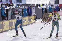 19.03.2017, Oslo, Norway (NOR): Quentin Fillon Maillet (FRA), Fredrik Lindstroem (SWE), (l-r) -  IBU world cup biathlon, mass men, Oslo (NOR). www.nordicfocus.com. © Manzoni/NordicFocus. Every downloaded picture is fee-liable.