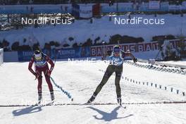 15.02.2017, Hochfilzen, Austria (AUT): Darya Domracheva (BLR), Vanessa Hinz (GER), (l-r) - IBU world championships biathlon, individual women, Hochfilzen (AUT). www.nordicfocus.com. © NordicFocus. Every downloaded picture is fee-liable.