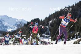 19.02.2017, Hochfilzen, Austria (AUT): Arnd Peiffer (GER), Simon Schempp (GER), Lowell Bailey (USA), (l-r) - IBU world championships biathlon, mass men, Hochfilzen (AUT). www.nordicfocus.com. © NordicFocus. Every downloaded picture is fee-liable.