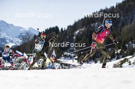 19.02.2017, Hochfilzen, Austria (AUT): Arnd Peiffer (GER), Simon Schempp (GER) - IBU world championships biathlon, mass men, Hochfilzen (AUT). www.nordicfocus.com. © NordicFocus. Every downloaded picture is fee-liable.