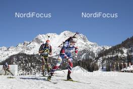 19.02.2017, Hochfilzen, Austria (AUT): Arnd Peiffer (GER), Tarjei Boe (NOR), (l-r) - IBU world championships biathlon, mass men, Hochfilzen (AUT). www.nordicfocus.com. © NordicFocus. Every downloaded picture is fee-liable.