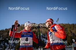 19.02.2017, Hochfilzen, Austria (AUT): Johannes Thingnes Boe (NOR), Simon Eder (AUT) - IBU world championships biathlon, mass men, Hochfilzen (AUT). www.nordicfocus.com. © NordicFocus. Every downloaded picture is fee-liable.