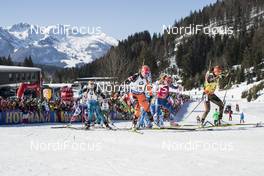 19.02.2017, Hochfilzen, Austria (AUT): Paulina Fialkova (SVK), Gabriela Koukalova (CZE), Laura Dahlmeier (GER), (l-r) - IBU world championships biathlon, mass men, Hochfilzen (AUT). www.nordicfocus.com. © NordicFocus. Every downloaded picture is fee-liable.