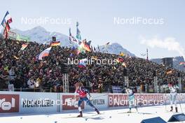 19.02.2017, Hochfilzen, Austria (AUT): Gabriela Koukalova (CZE), Juliya Dzhyma (UKR), Teja Gregorin (SLO), (l-r) - IBU world championships biathlon, mass women, Hochfilzen (AUT). www.nordicfocus.com. © NordicFocus. Every downloaded picture is fee-liable.