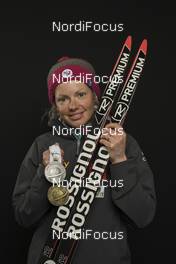 17.02.2017, Hochfilzen, Austria (AUT): Marie Dorin Habert (FRA) - IBU world championships biathlon, medals, Hochfilzen (AUT). www.nordicfocus.com. © NordicFocus. Every downloaded picture is fee-liable.