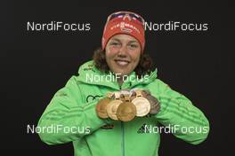 17.02.2017, Hochfilzen, Austria (AUT): Laura Dahlmeier (GER) - IBU world championships biathlon, medals, Hochfilzen (AUT). www.nordicfocus.com. © NordicFocus. Every downloaded picture is fee-liable.