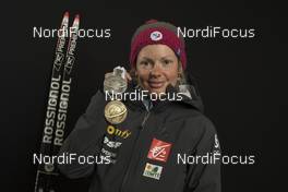 17.02.2017, Hochfilzen, Austria (AUT): Marie Dorin Habert (FRA) - IBU world championships biathlon, medals, Hochfilzen (AUT). www.nordicfocus.com. © NordicFocus. Every downloaded picture is fee-liable.