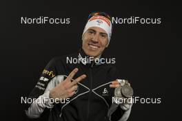 18.02.2017, Hochfilzen, Austria (AUT): Quentin Fillon Maillet (FRA) - IBU world championships biathlon, medals, Hochfilzen (AUT). www.nordicfocus.com. © NordicFocus. Every downloaded picture is fee-liable.