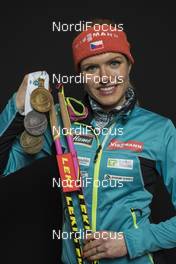 15.02.2017, Hochfilzen, Austria (AUT): Gabriela Koukalova (CZE) - IBU world championships biathlon, medals, Hochfilzen (AUT). www.nordicfocus.com. © NordicFocus. Every downloaded picture is fee-liable.