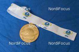 09.02.2017, Hochfilzen, Austria (AUT): Event Feature: Gold Medal - IBU world championships biathlon, medals, Hochfilzen (AUT). www.nordicfocus.com. © NordicFocus. Every downloaded picture is fee-liable.