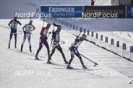 12.02.2017, Hochfilzen, Austria (AUT): Ondrej Moravec (CZE), Krasimir Anev (BUL), Lowell Bailey (USA), Simon Schempp (GER), Ole Einar Bjoerndalen (NOR), (l-r) - IBU world championships biathlon, pursuit men, Hochfilzen (AUT). www.nordicfocus.com. © NordicFocus. Every downloaded picture is fee-liable.