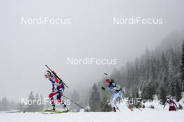 17.02.2017, Hochfilzen, Austria (AUT): Hilde Fenne (NOR), Anja Erzen (SLO) - IBU world championships biathlon, relay women, Hochfilzen (AUT). www.nordicfocus.com. © NordicFocus. Every downloaded picture is fee-liable.