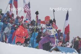 17.02.2017, Hochfilzen, Austria (AUT): Susan Dunklee (USA) - IBU world championships biathlon, relay women, Hochfilzen (AUT). www.nordicfocus.com. © NordicFocus. Every downloaded picture is fee-liable.