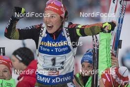 17.02.2017, Hochfilzen, Austria (AUT): Laura Dahlmeier (GER) - IBU world championships biathlon, relay women, Hochfilzen (AUT). www.nordicfocus.com. © NordicFocus. Every downloaded picture is fee-liable.