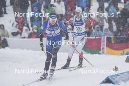 17.02.2017, Hochfilzen, Austria (AUT): Meril Beilmann (EST), Desislava Stoyanova (BUL), (l-r) - IBU world championships biathlon, relay women, Hochfilzen (AUT). www.nordicfocus.com. © NordicFocus. Every downloaded picture is fee-liable.