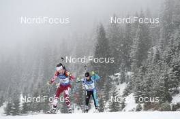 17.02.2017, Hochfilzen, Austria (AUT): Julia Ransom (CAN), Sari Furuya (JPN) - IBU world championships biathlon, relay women, Hochfilzen (AUT). www.nordicfocus.com. © NordicFocus. Every downloaded picture is fee-liable.