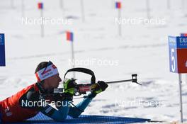 11.02.2017, Hochfilzen, Austria (AUT): Quentin Fillon Maillet (FRA) - IBU world championships biathlon, sprint men, Hochfilzen (AUT). www.nordicfocus.com. © NordicFocus. Every downloaded picture is fee-liable.