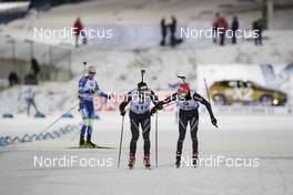 26.11.2017, Oestersund, Sweden, (SWE): Benjamin Weger (SUI), Jeremy Finello (SUI), (l-r) - IBU world cup biathlon, relay mixed, Oestersund (SWE). www.nordicfocus.com. © Manzoni/NordicFocus. Every downloaded picture is fee-liable.