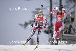 26.11.2017, Oestersund, Sweden, (SWE): Lisa Theresa Hauser (AUT), Rosanna Crawford (CAN), (l-r) - IBU world cup biathlon, single mixed relay, Oestersund (SWE). www.nordicfocus.com. © Manzoni/NordicFocus. Every downloaded picture is fee-liable.