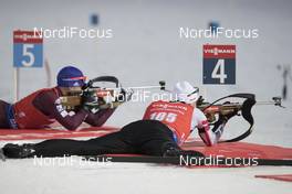 02.12.2017, Oestersund, Sweden, (SWE): Evgeniy Garanichev (RUS), Peter Brunner (AUT), (l-r) - IBU world cup biathlon, sprint men, Oestersund (SWE). www.nordicfocus.com. © Manzoni/NordicFocus. Every downloaded picture is fee-liable.