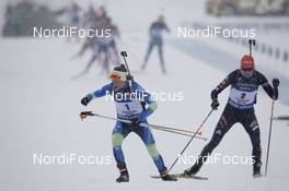 09.12.2017, Hochfilzen, Austria (AUT): Darya Domracheva (BLR), Anastasiya Kuzmina (SVK), (l-r) -  IBU world cup biathlon, pursuit women, Hochfilzen (AUT). www.nordicfocus.com. © Manzoni/NordicFocus. Every downloaded picture is fee-liable.
