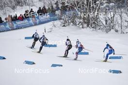 10.12.2017, Hochfilzen, Austria (AUT): Erik Lesser (GER), Vladislav Vitenko (KAZ), Daniel Mesotitsch (AUT), Ole Einar Bjoerndalen (NOR), Thomas Bormolini (ITA), (l-r) -  IBU world cup biathlon, relay men, Hochfilzen (AUT). www.nordicfocus.com. © Manzoni/NordicFocus. Every downloaded picture is fee-liable.