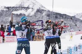 10.12.2017, Hochfilzen, Austria (AUT): Valj Semerenko (UKR), Lena Haecki (SUI) -  IBU world cup biathlon, relay women, Hochfilzen (AUT). www.nordicfocus.com. © Manzoni/NordicFocus. Every downloaded picture is fee-liable.