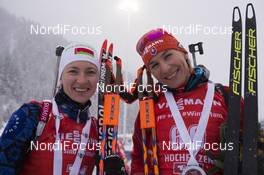 08.12.2017, Hochfilzen, Austria (AUT): Darya Domracheva (BLR), Anastasiya Kuzmina (SVK), (l-r) -  IBU world cup biathlon, sprint women, Hochfilzen (AUT). www.nordicfocus.com. © Manzoni/NordicFocus. Every downloaded picture is fee-liable.