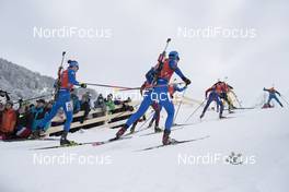 17.12.2017, Annecy-Le Grand Bornand, France (FRA): Sean Doherty (USA), Lowell Bailey (USA), (l-r) -  IBU world cup biathlon, mass men, Annecy-Le Grand Bornand (FRA). www.nordicfocus.com. © Manzoni/NordicFocus. Every downloaded picture is fee-liable.