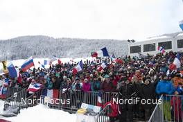 17.12.2017, Annecy-Le Grand Bornand, France (FRA): Event Feature: enthusiastic fans on the grand stand -  IBU world cup biathlon, mass men, Annecy-Le Grand Bornand (FRA). www.nordicfocus.com. © Manzoni/NordicFocus. Every downloaded picture is fee-liable.